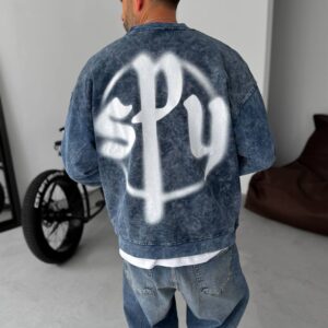 סווטשירט סטון וואש עם כיסים